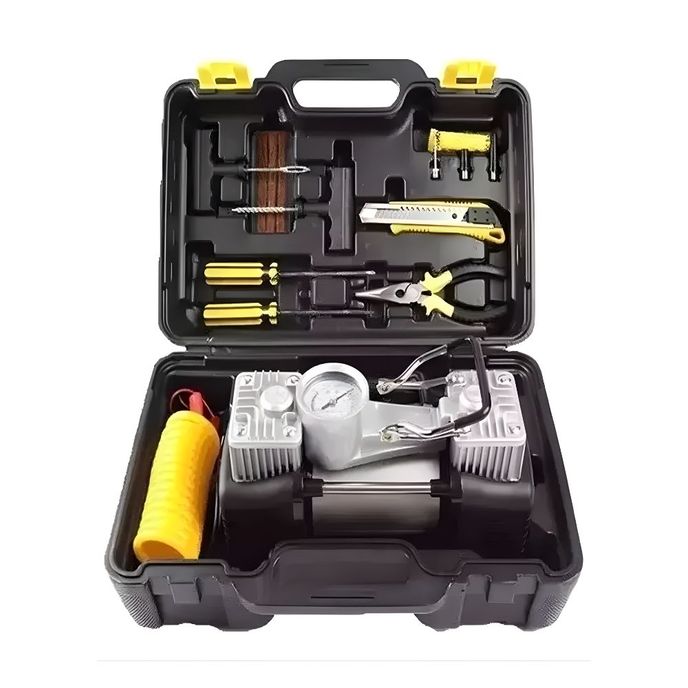 Compresor De Aire Doble Cilindro 12v Inflador Neumaticos