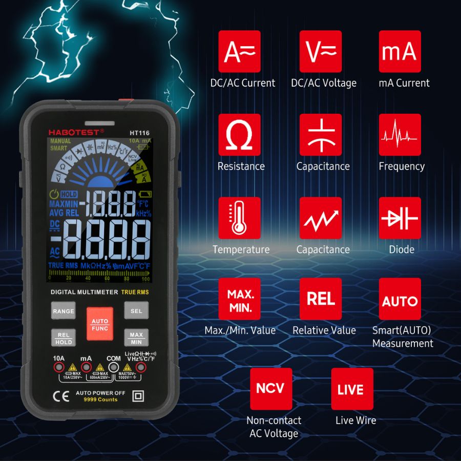 Multímetro Digital Portátil Multitester Ht116