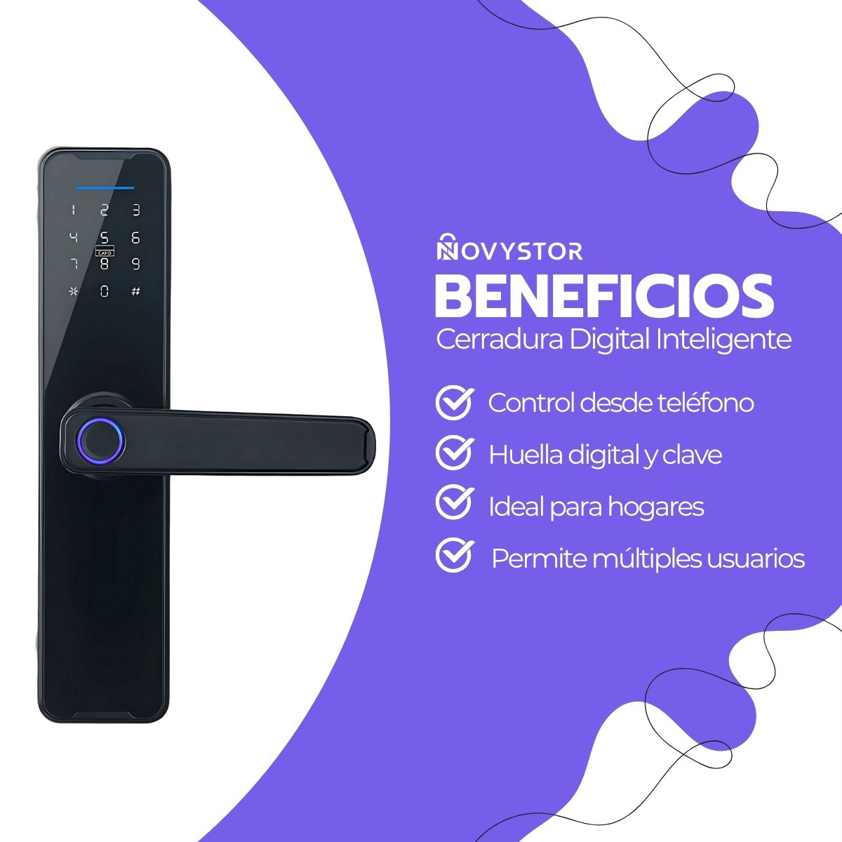 Cerradura Digital Inteligente App Wifi, huella y Clave