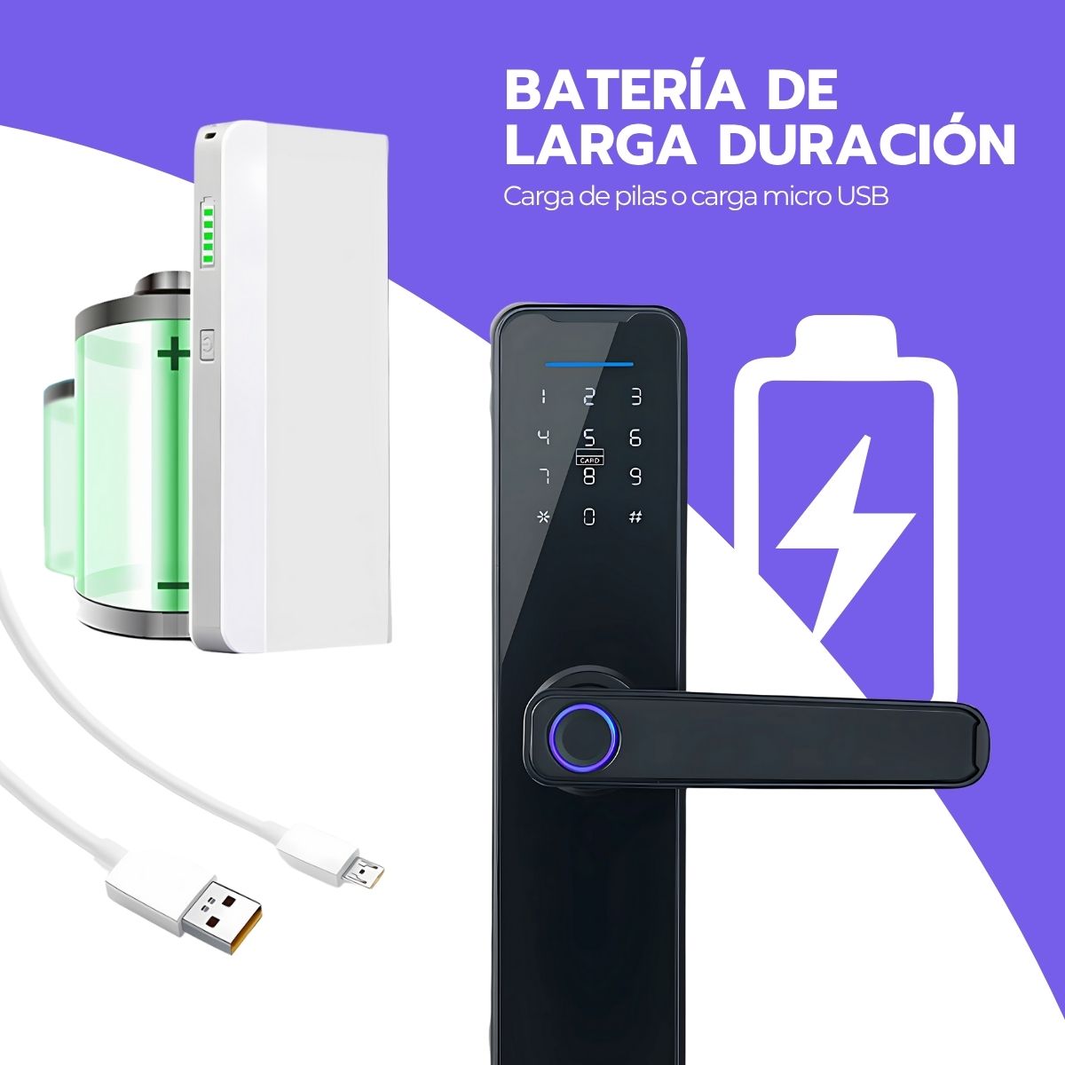 Cerradura Digital Inteligente App Wifi, huella y Clave