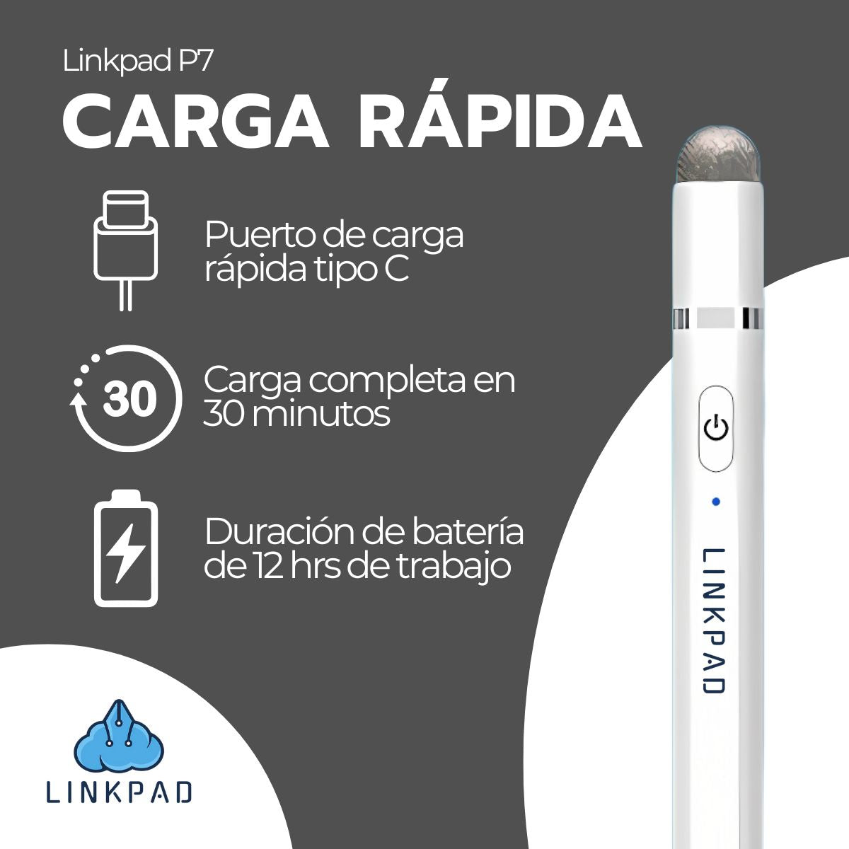 Lápiz Linkpad P7 Universal 2 En 1 Con Función De Inclinación