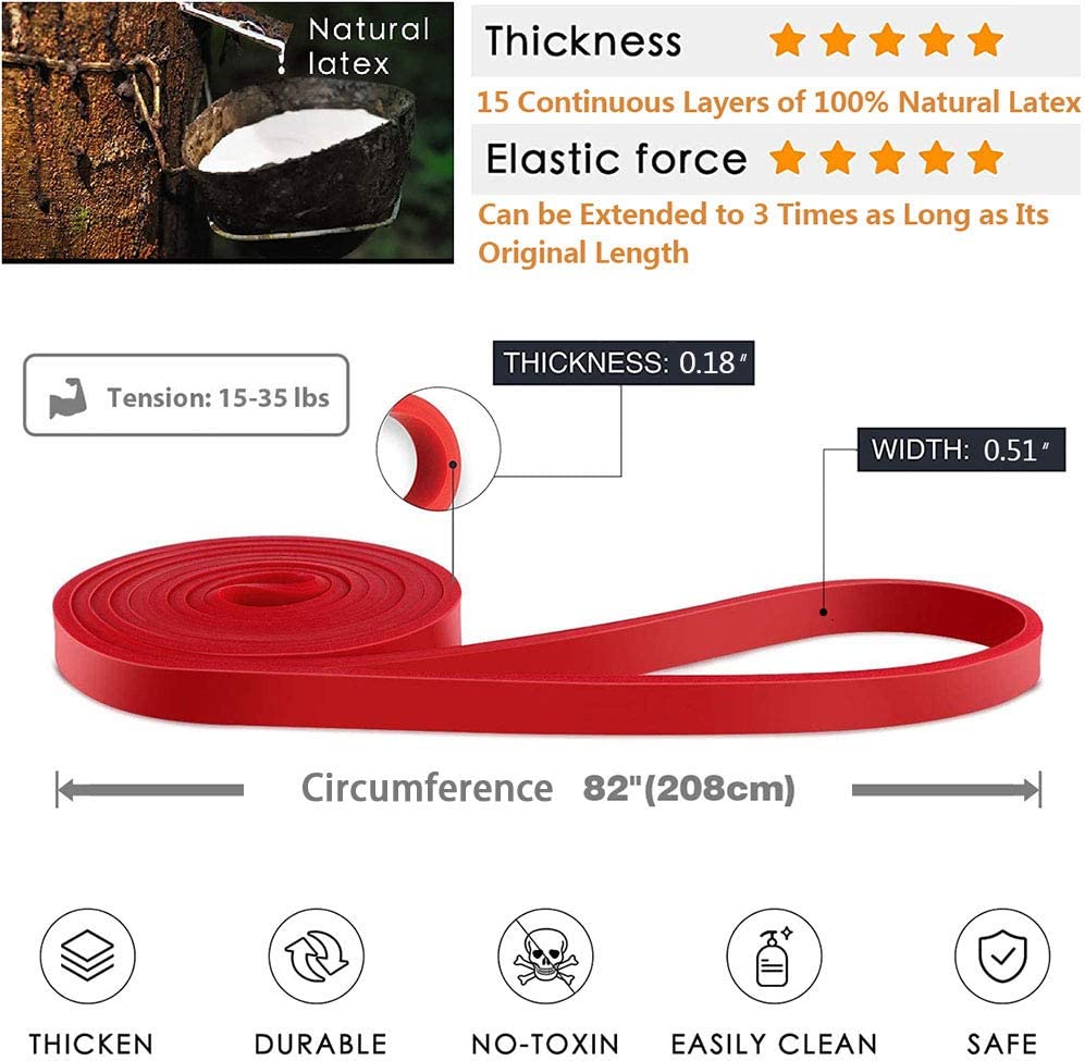Bandas Elásticas De Resistencia Crossfit Gym Calistenia Rojo