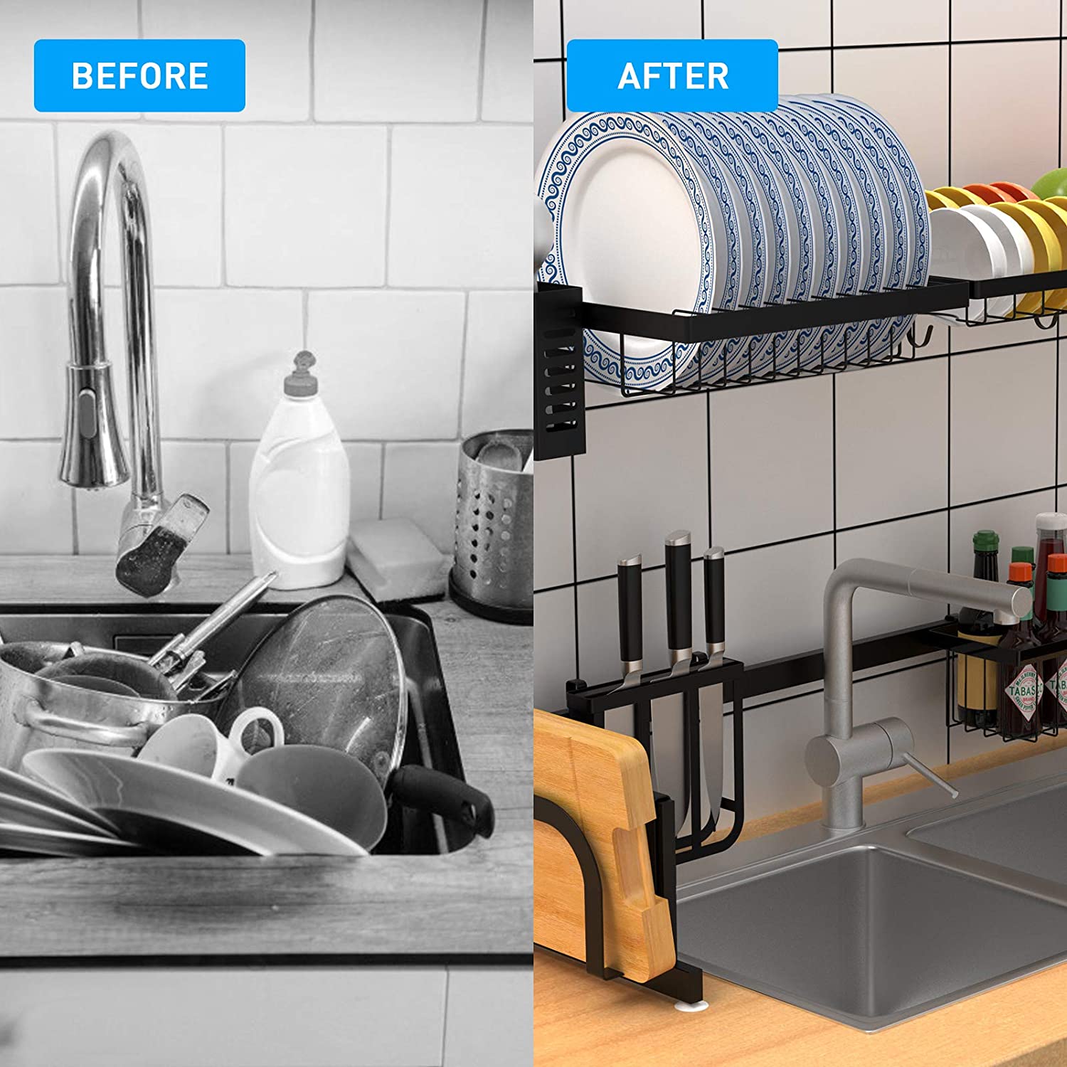 Escurridor De Platos Secado Multiuso Acero Inoxidable 85cm