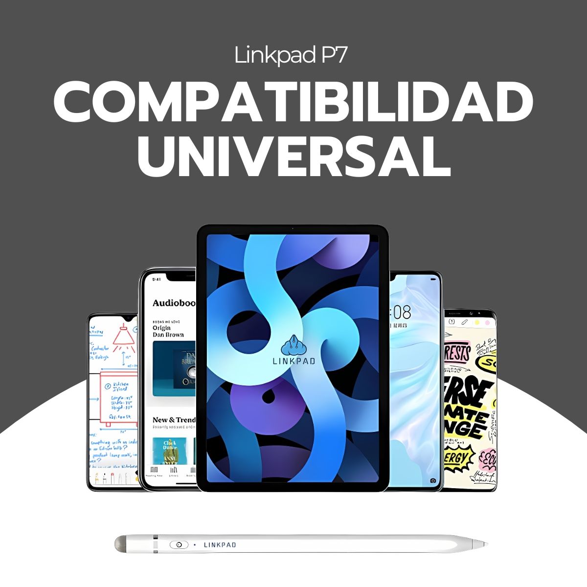 Lápiz Linkpad P7 Universal 2 En 1 Con Función De Inclinación