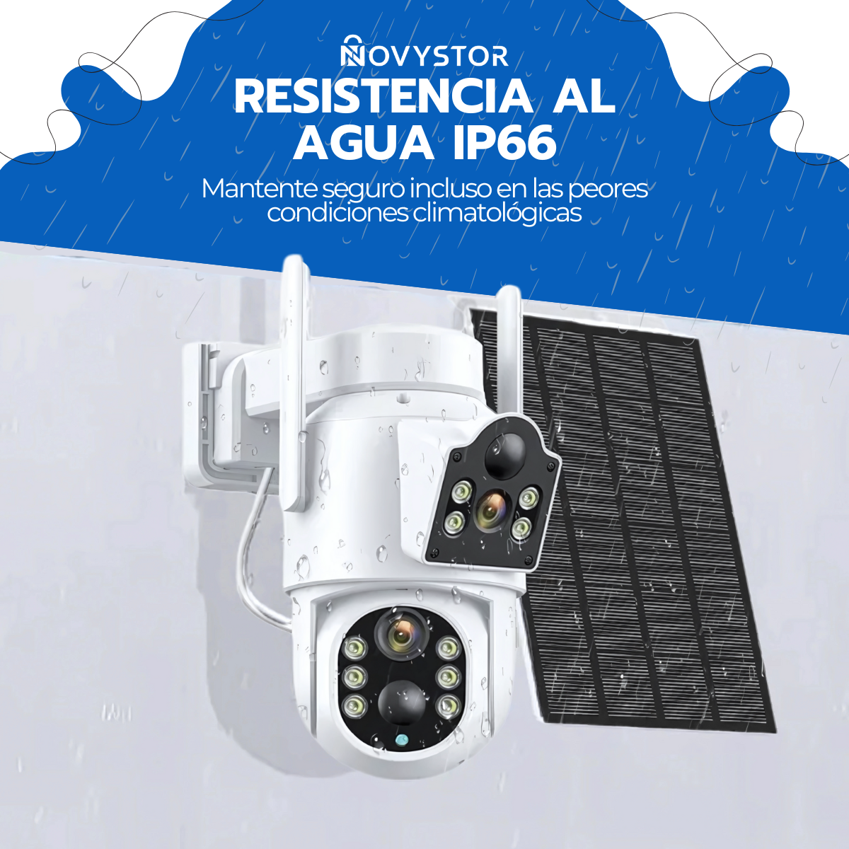 Cámara Solar 360° IP66 Visión Nocturna HD 128GB Wifi