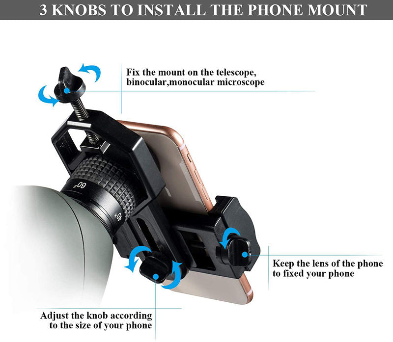 Adaptador Universal Celular Telescopio Microscopio Binocular