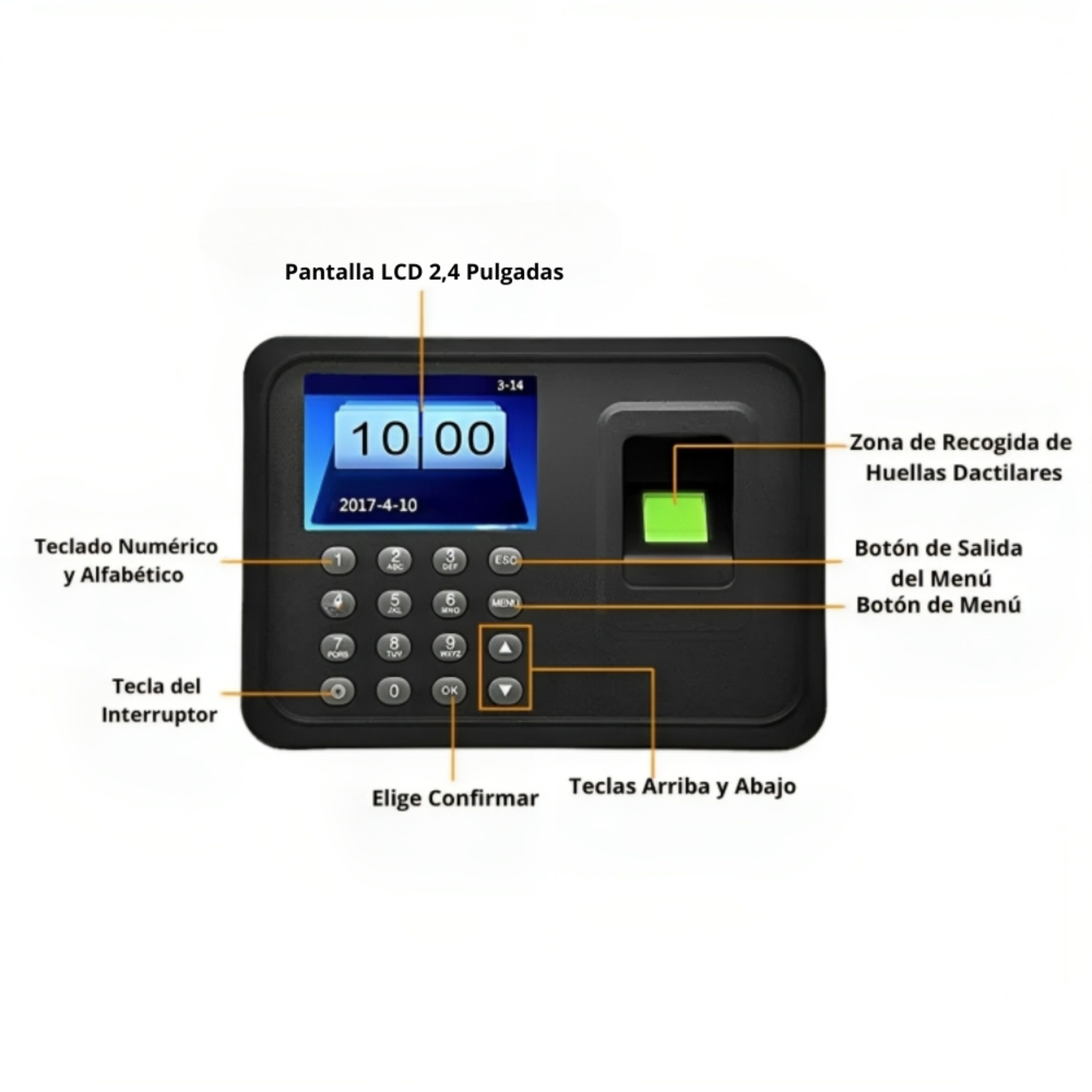 Reloj Control Asistencia Huella Digital Biométrico SXC-08049