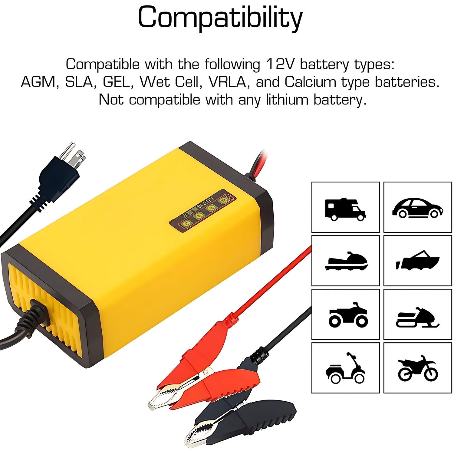 Cargador Batería Automóvil Moto 12v Inteligente