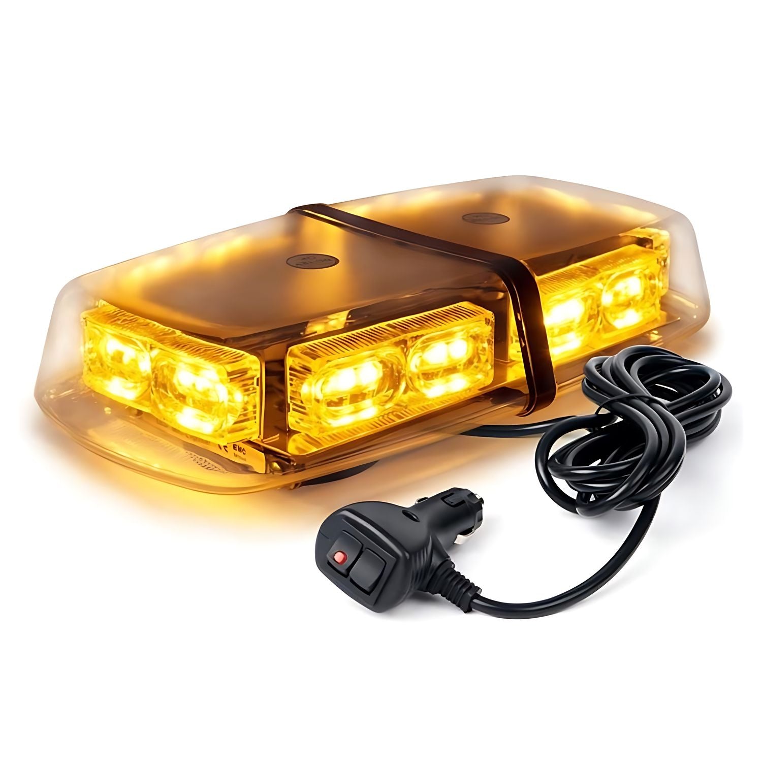 Baliza Luz Led Ámbar Estroboscópica para Techo Iman 12v-24v