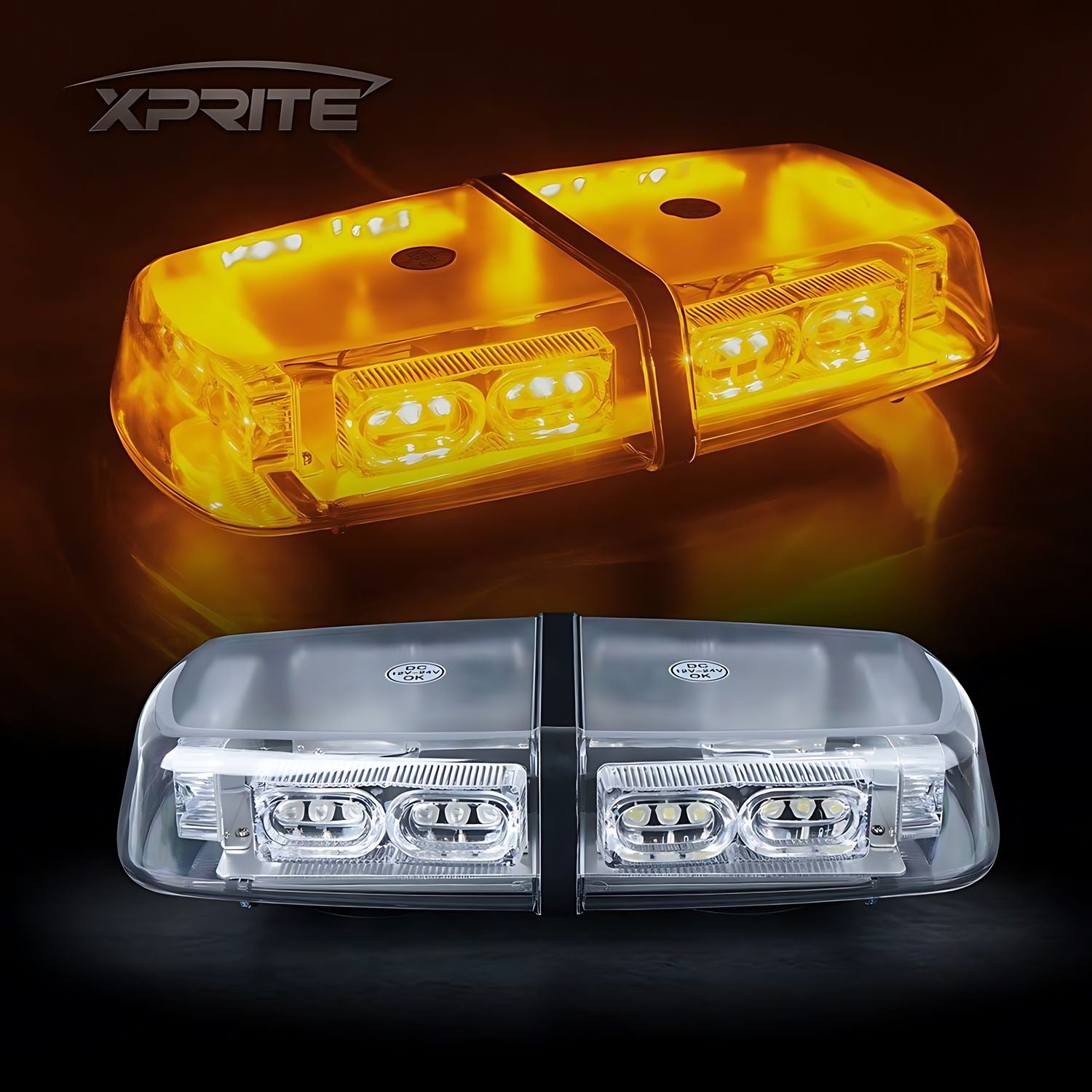Baliza Luz Led Ámbar Estroboscópica para Techo Iman 12v-24v