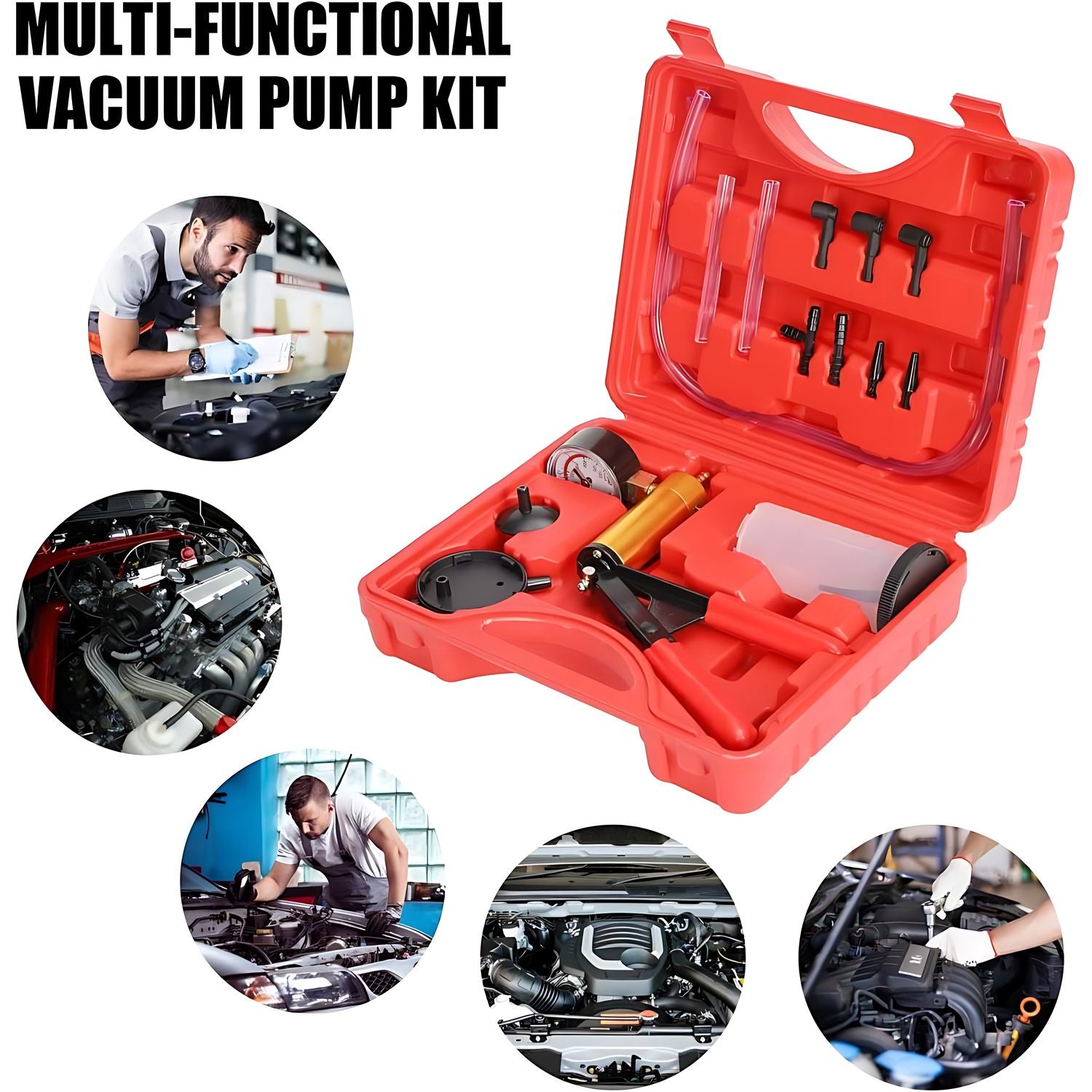 Kit Medidor de Bomba de Vacío Manual y Purgador de Frenos