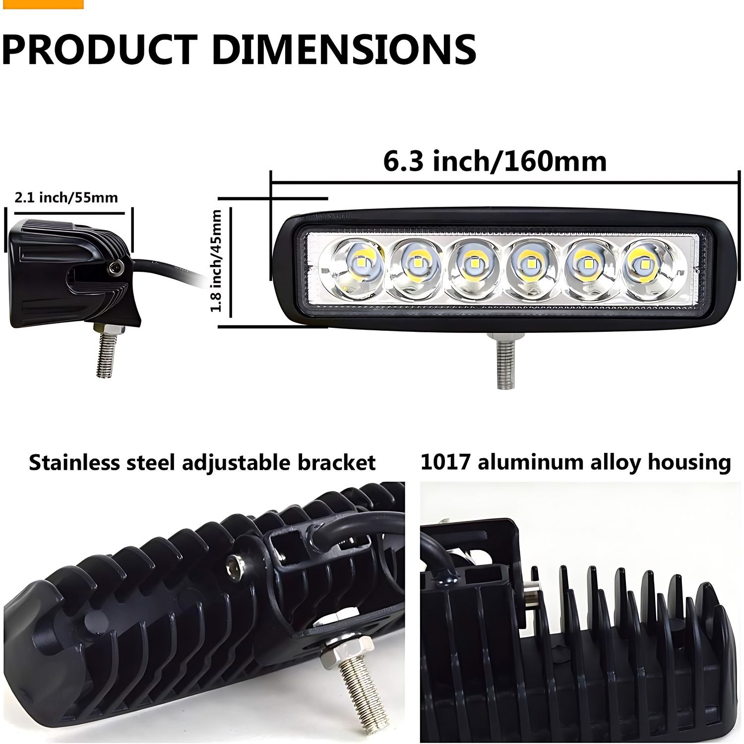 Pack X4 Focos led Auto 18w Neblineros 4x4 Barra Led