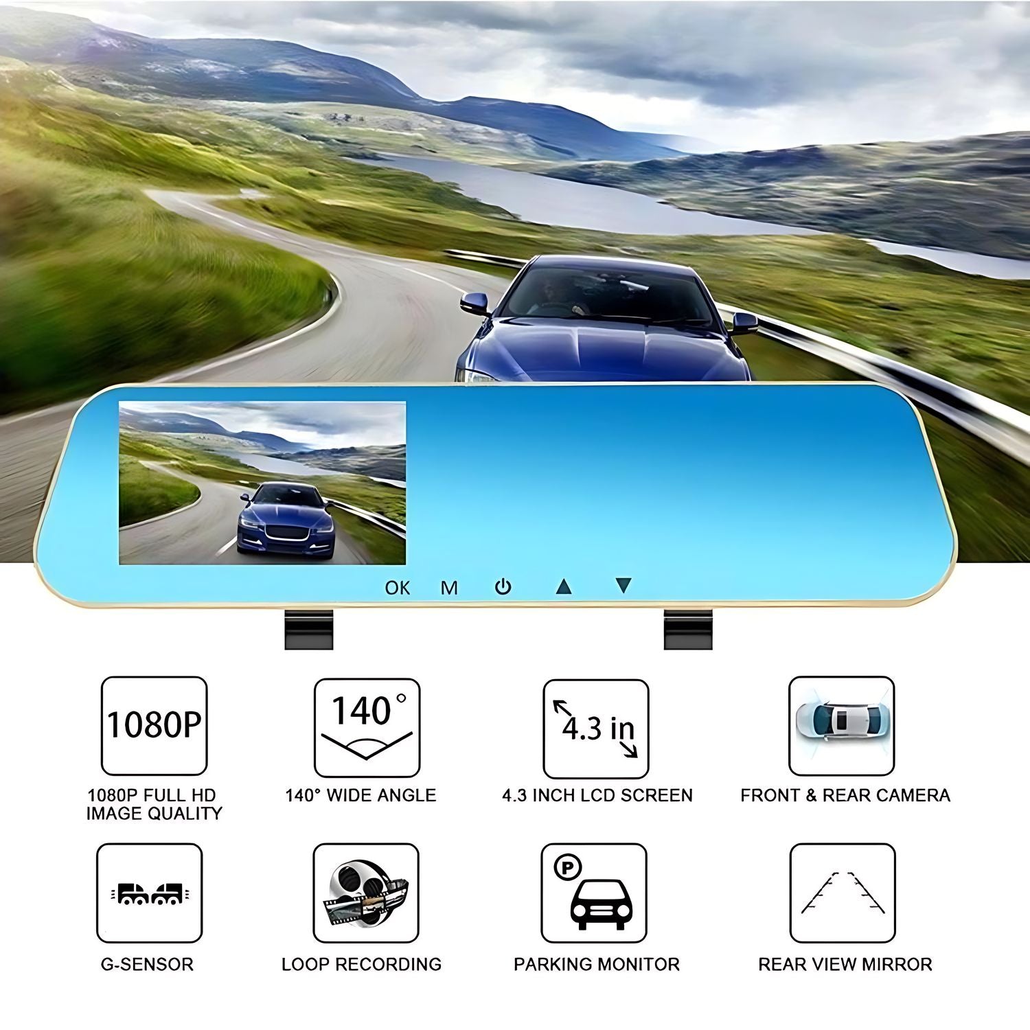 Cámara De Auto Espejo Retrovisor Con Cámara Retroceso