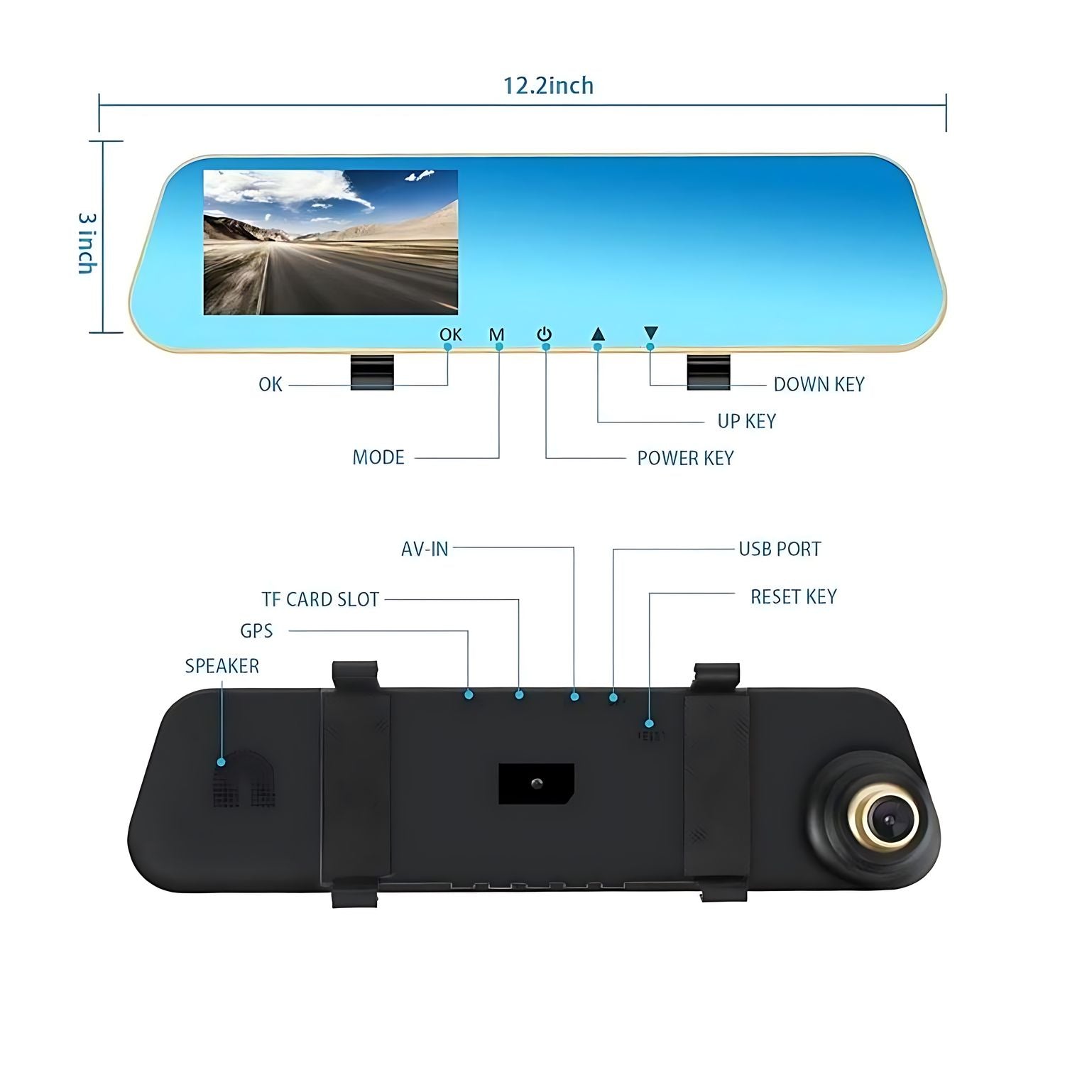 Cámara De Auto Espejo Retrovisor Con Cámara Retroceso