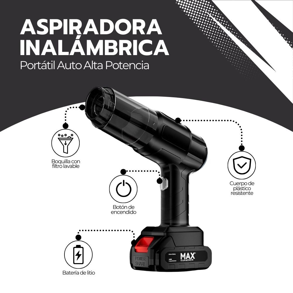 Aspiradora Inalámbrica Portátil Auto Alta Potencia 13000mAh