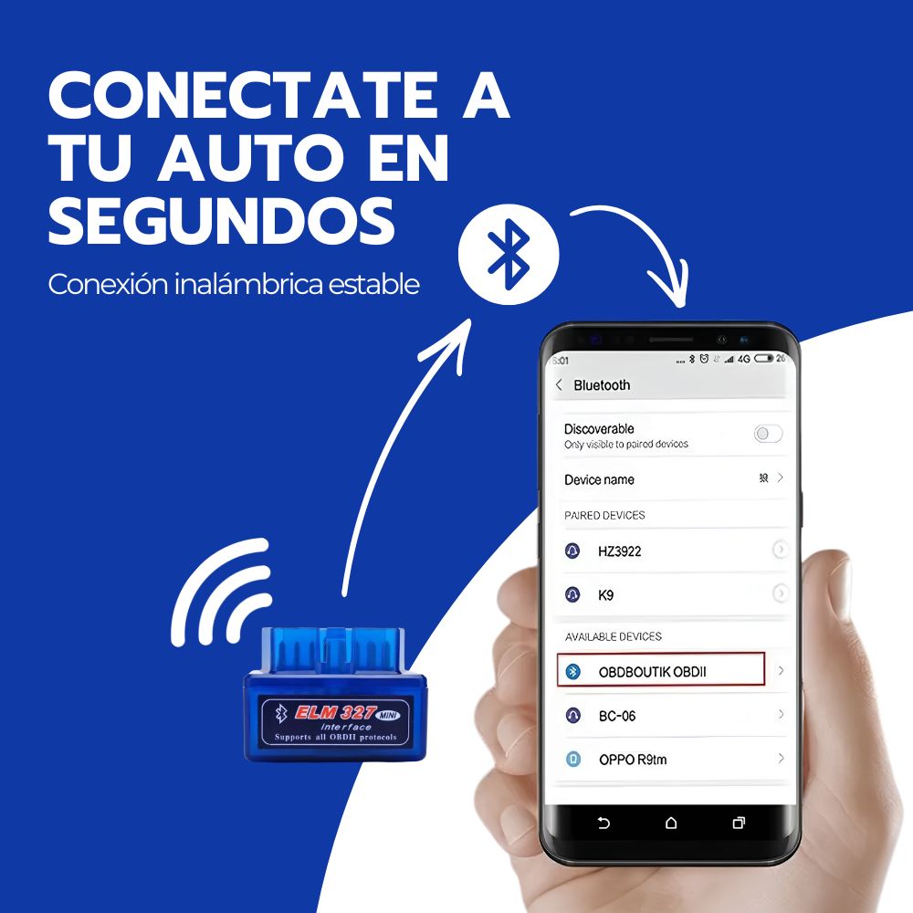 Scanner Automotriz ELM327 Bluetooth OBD2 Diagnóstico Auto