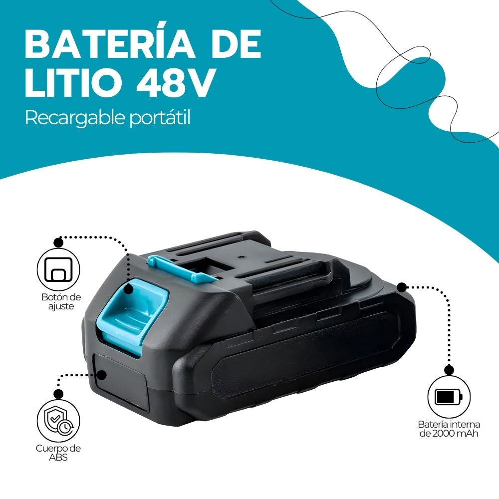 Batería Recargable 48V 1500mAh Ion Litio para Herramientas