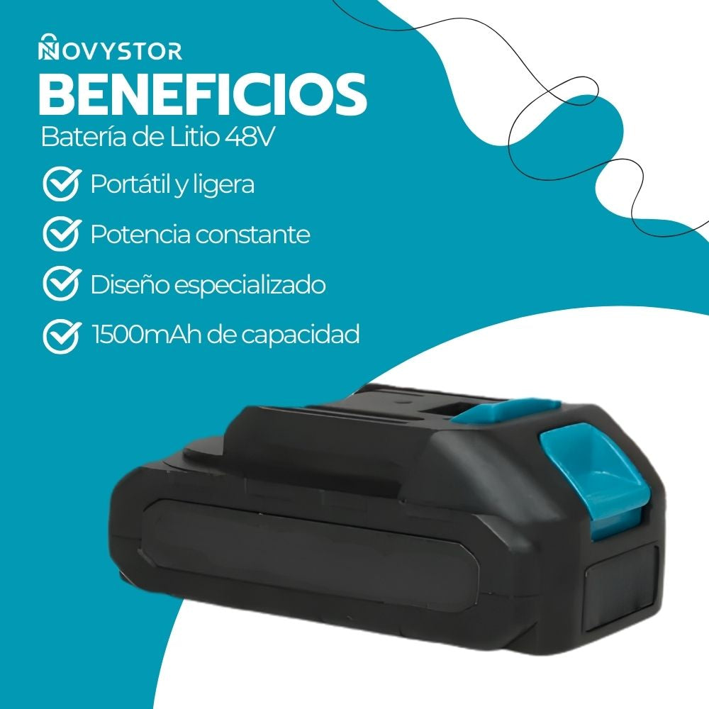 Batería Recargable 48V 1500mAh Ion Litio para Herramientas