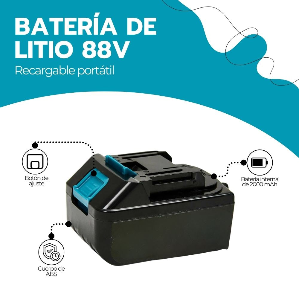 Batería Ion Litio Recargable 2000mAh 88V para Herramientas