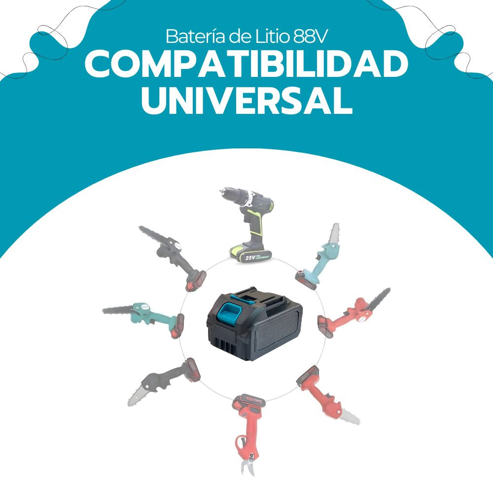 Batería Ion Litio Recargable 2000mAh 88V para Herramientas