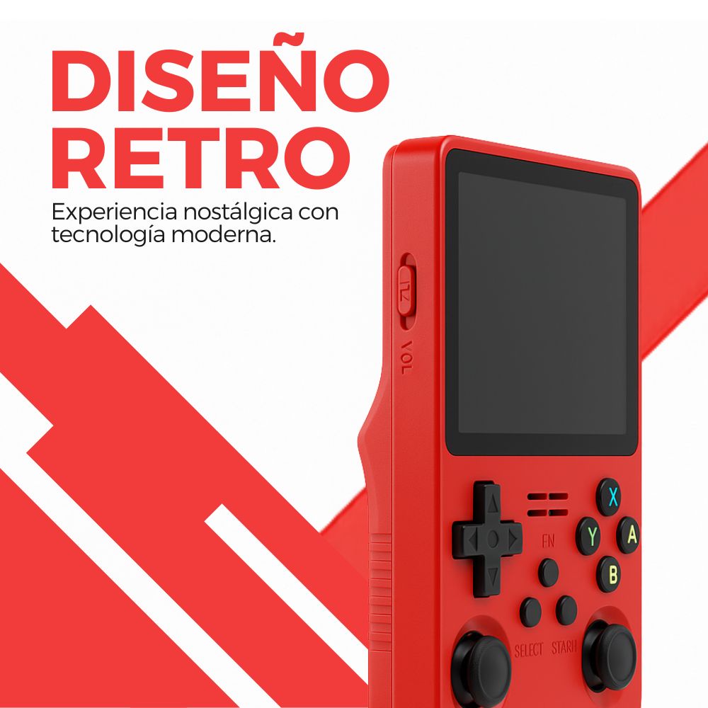 Consola Retro Portátil R36S 64GB WiFi +10000 Juegos Rojo
