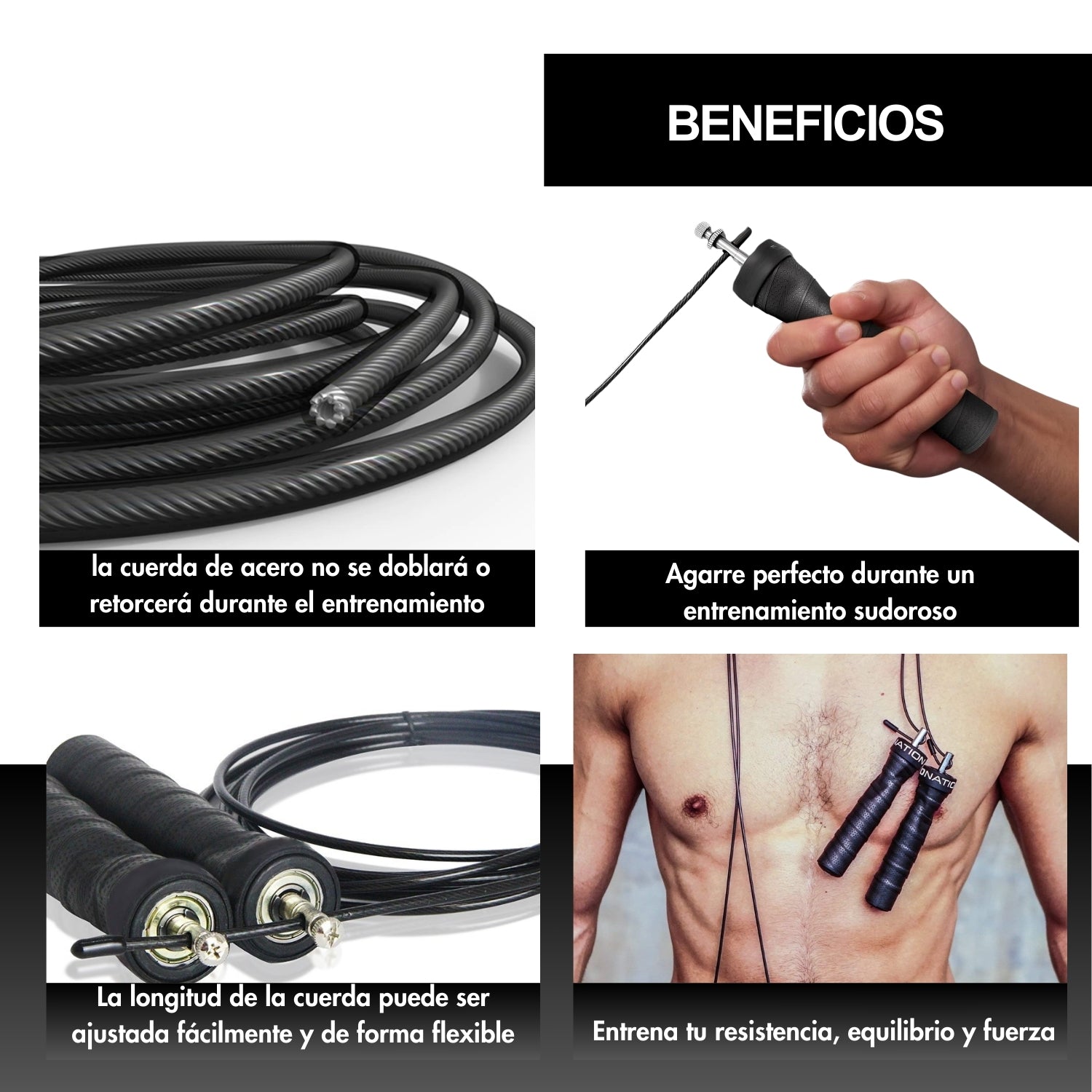 Cuerda para saltar crossfit ajustable con rodamiento + Bolso