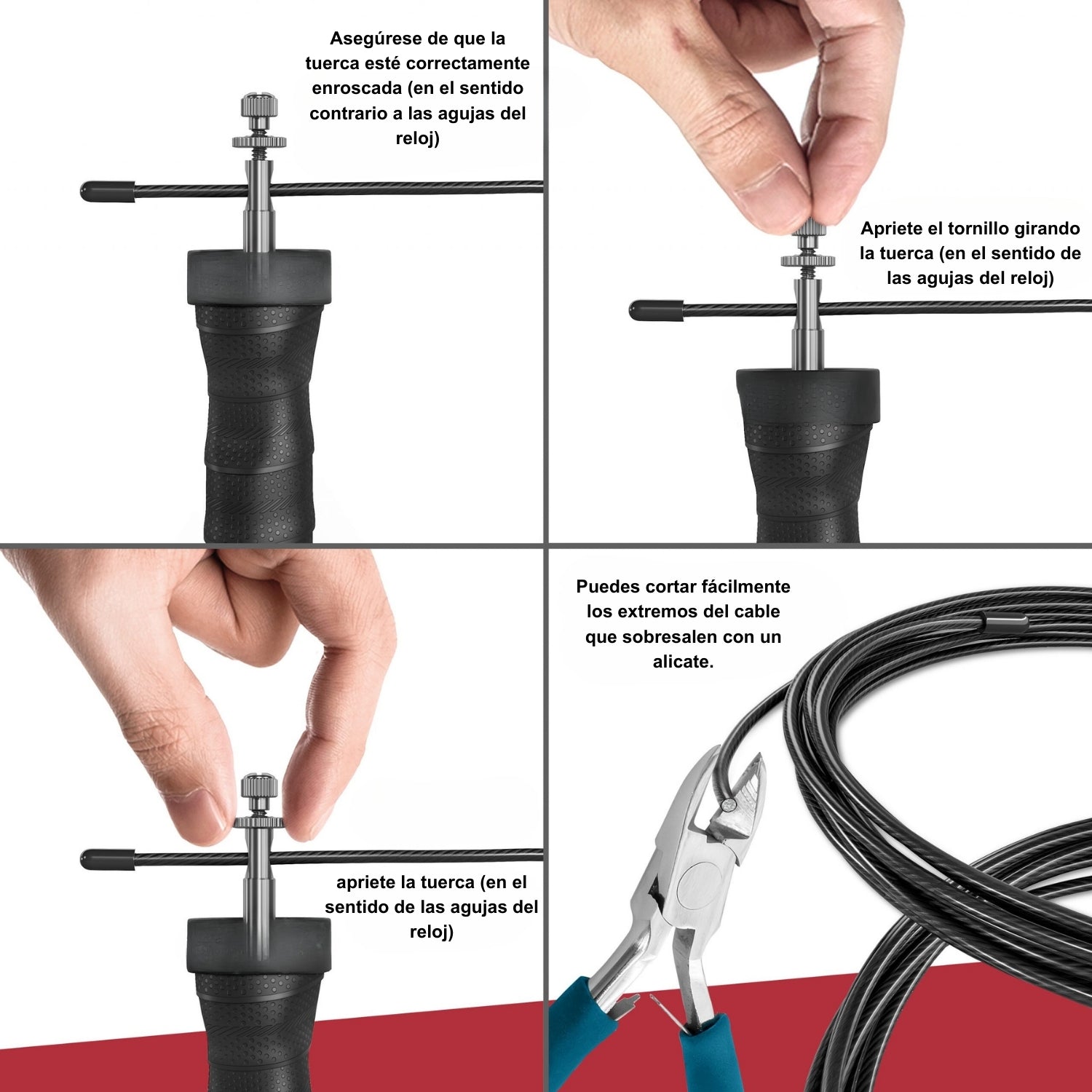 Cuerda para saltar crossfit ajustable con rodamiento + Bolso