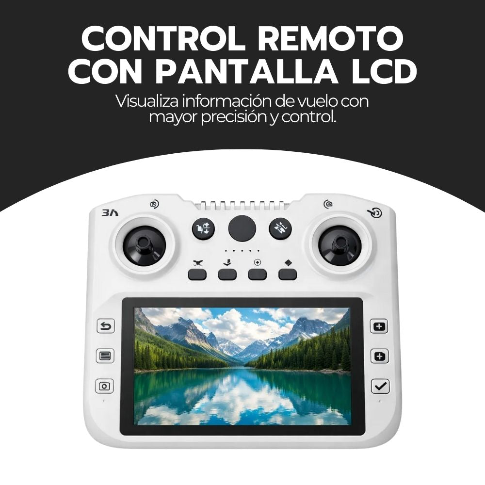 Drone Brushless con Cámara HD, Control LCD y Giro 360°