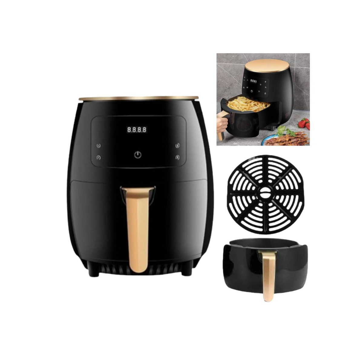 Freidora De Aire 6 Litros Pantalla Táctil Moderna 2400 W