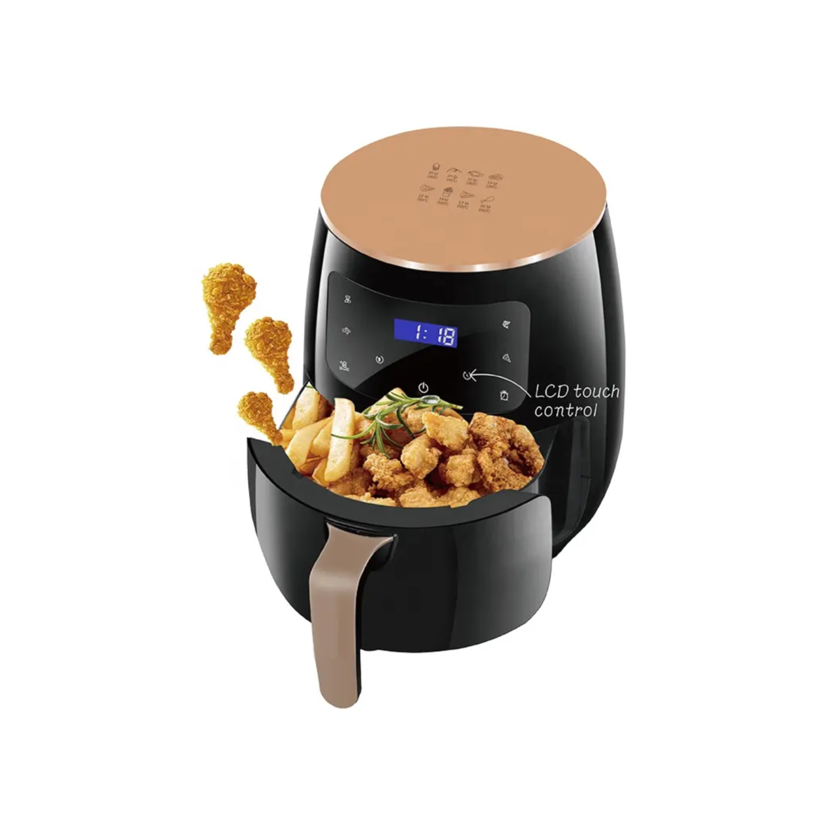 Freidora De Aire 6 Litros Pantalla Táctil Moderna 2400 W
