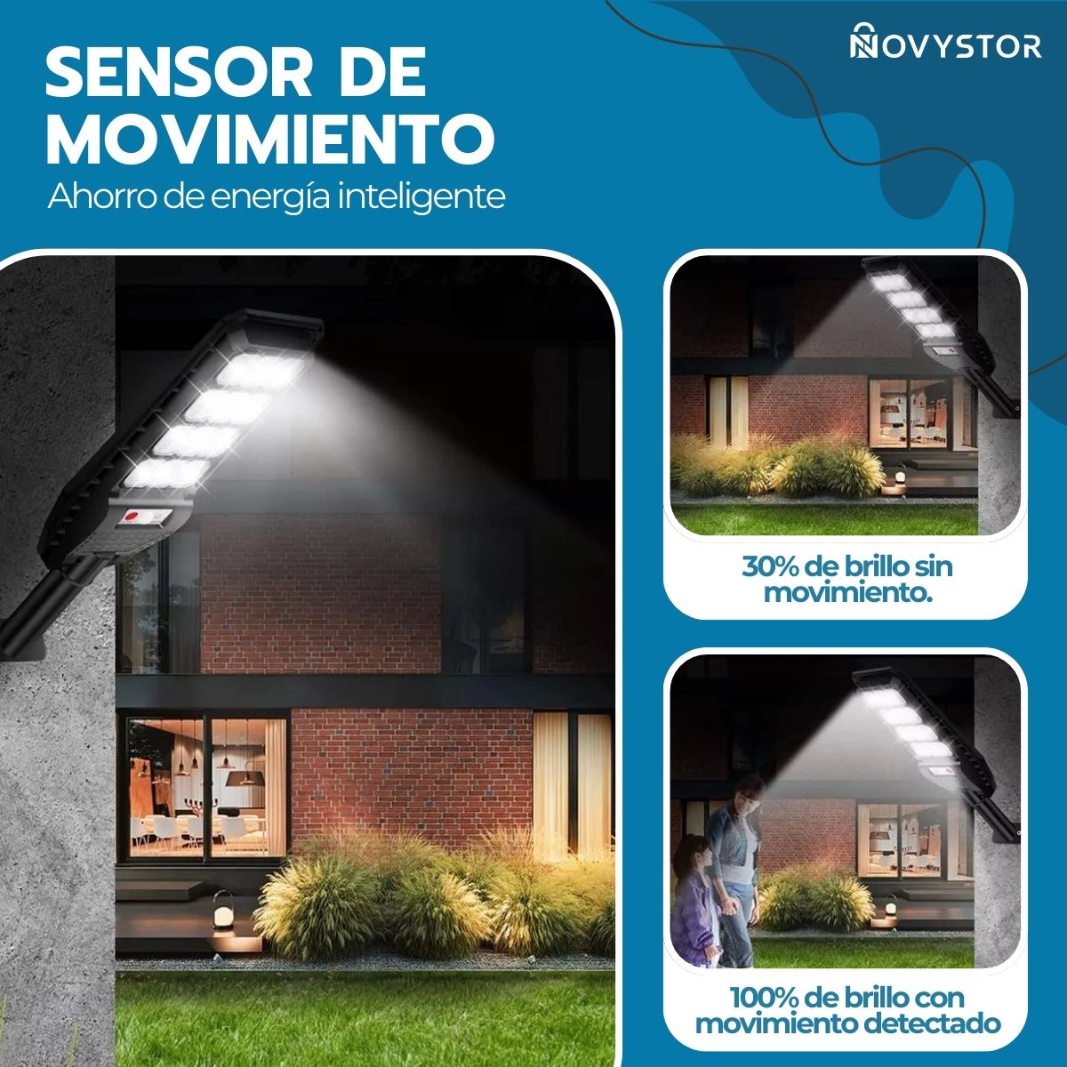 Foco LED Solar 300W Exterior IP67 Sensor de Movimiento