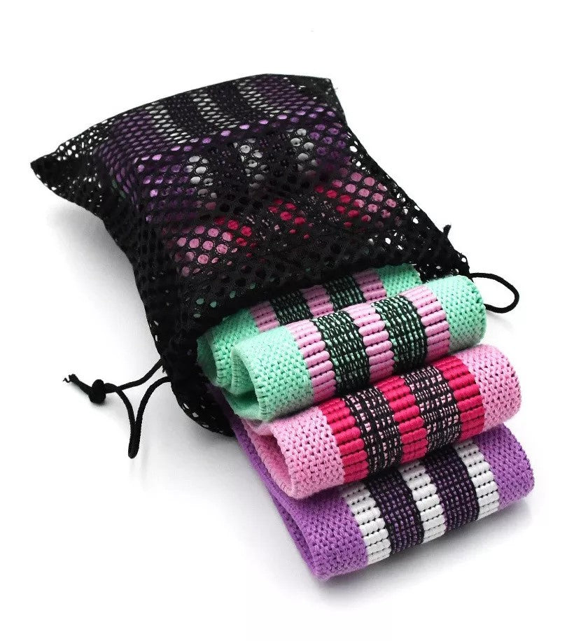 Pack 3 Bandas Elásticas De Tela Alta Resistencia Yoga