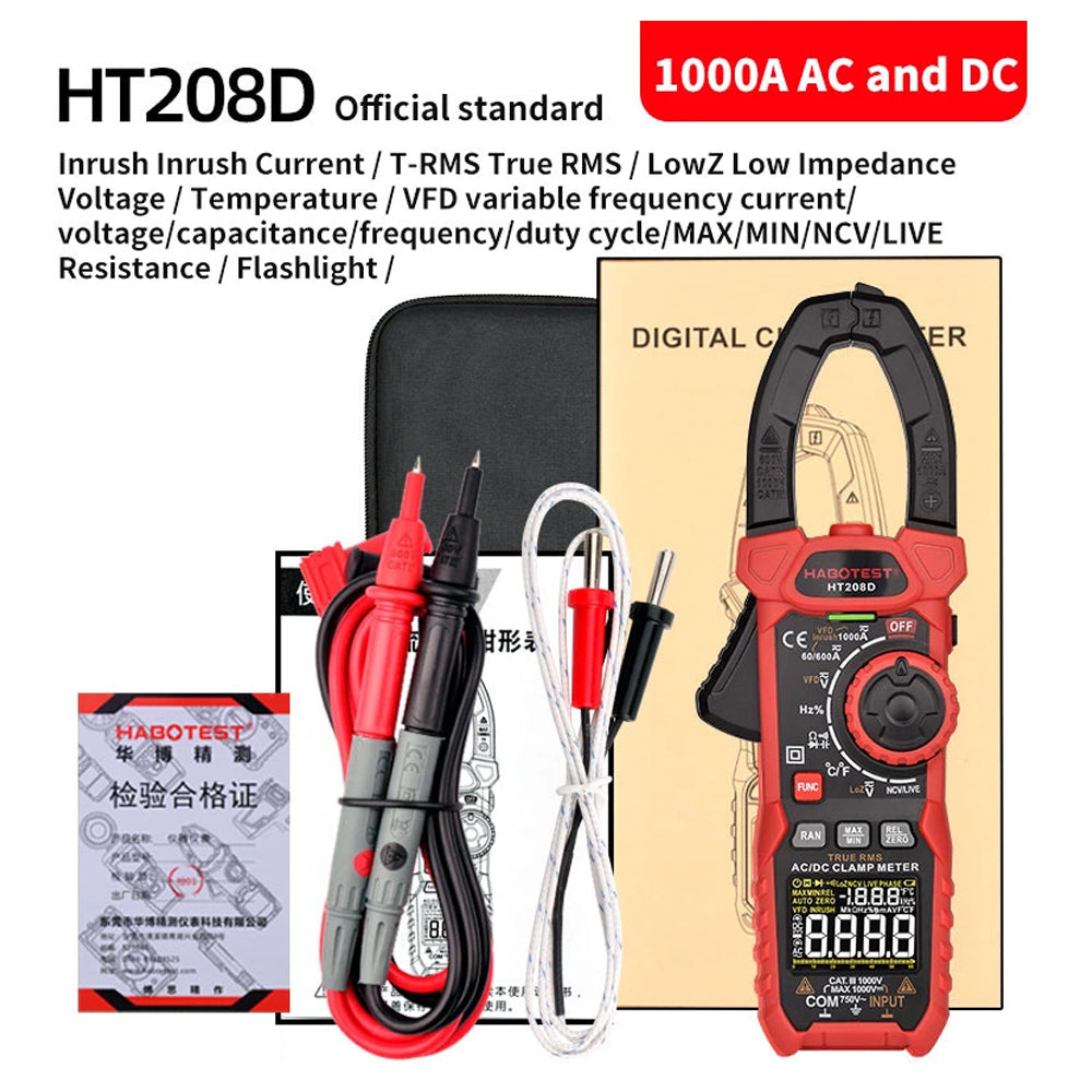 Pinza tenaza Amperímetro digital Ht208d