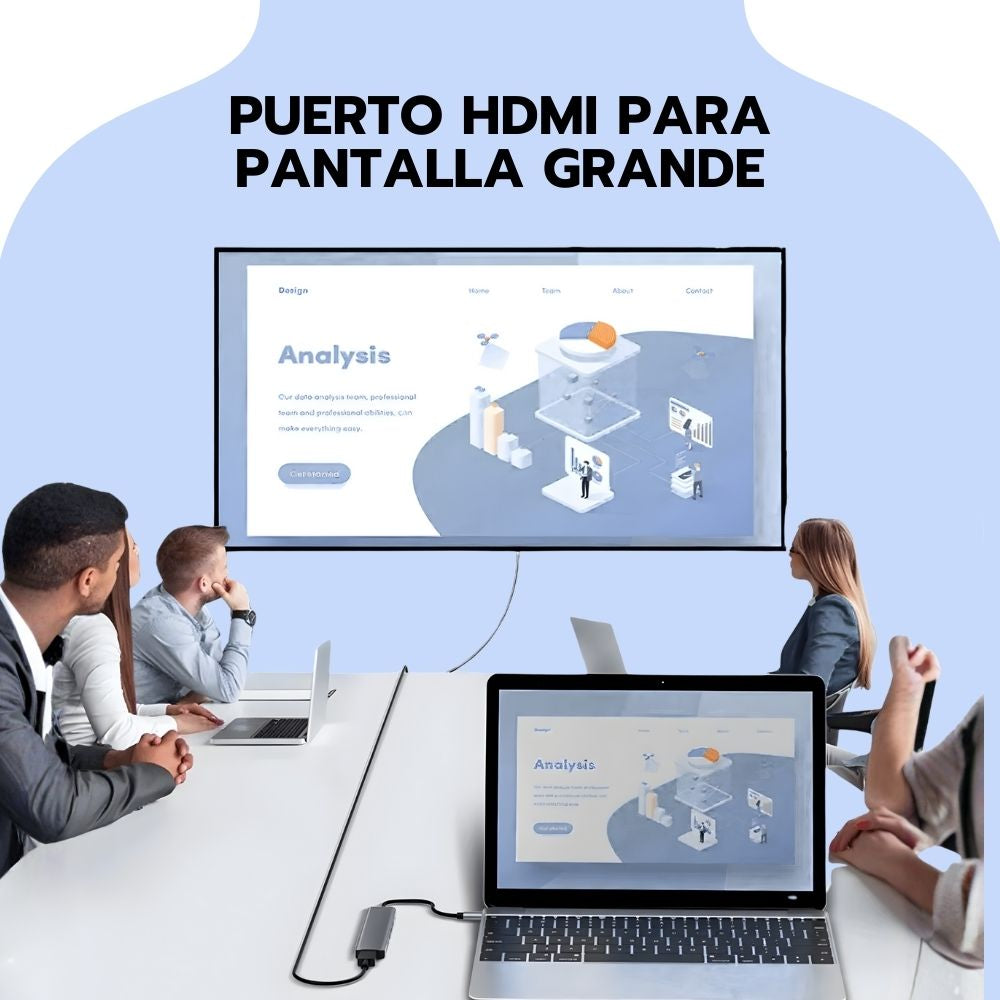 Adaptador 7 En 1 USB-C Con Hdmi Y Puertos + Micro SD 64GB