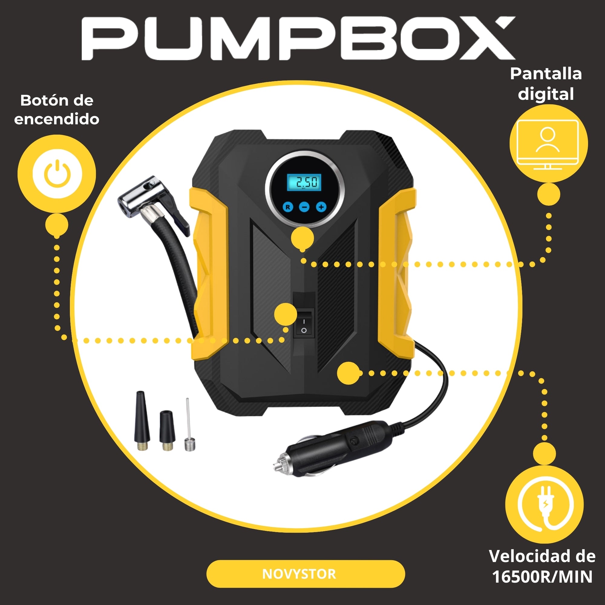 Compresor De Aire Portátil Digital 12v Todo Neumático