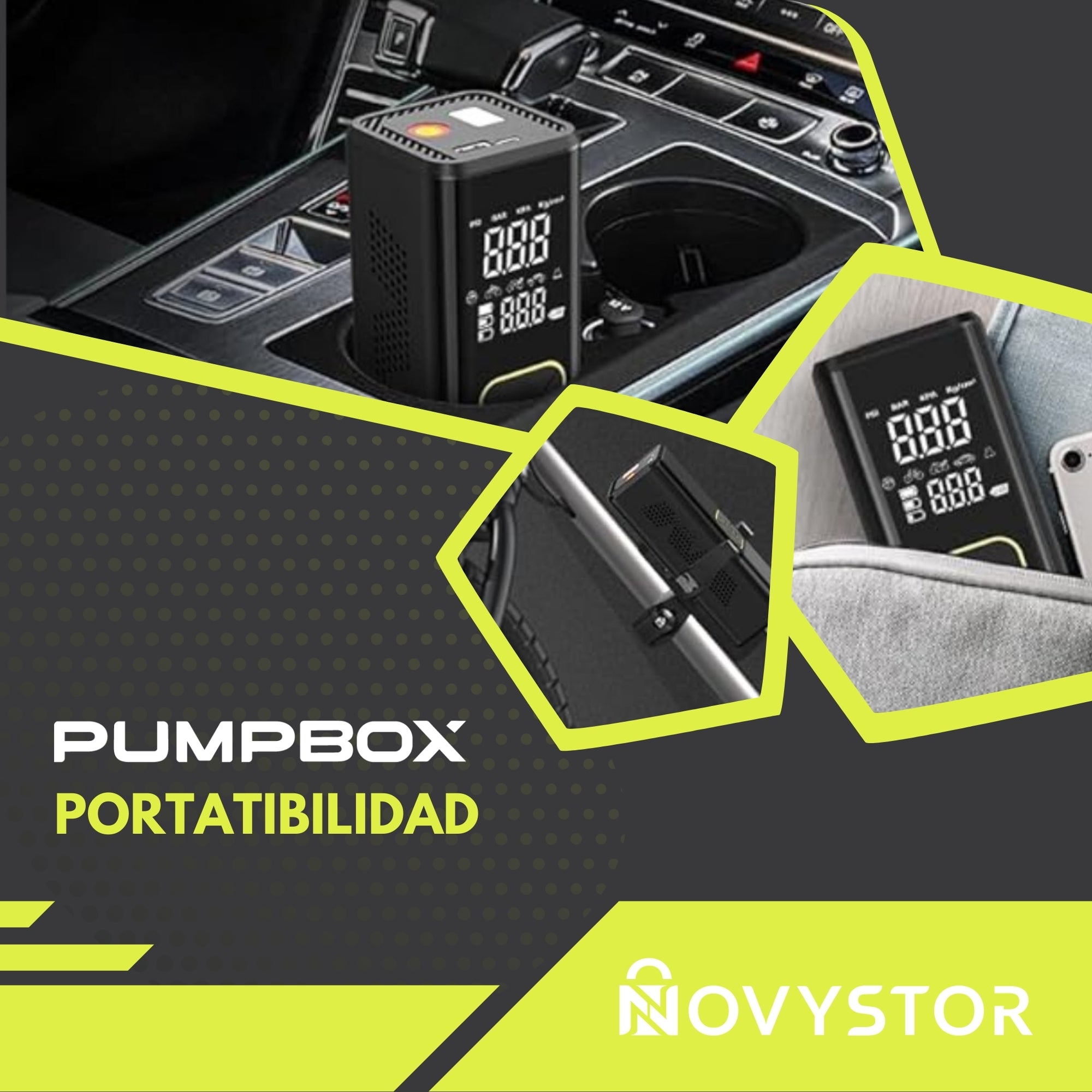 Compresor de Aire para Auto Digital a Batería 12v + Linterna