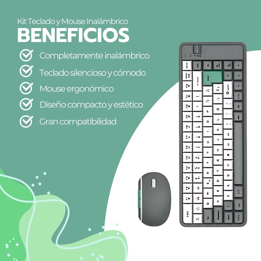 Kit Teclado Y Mouse Inalámbrico Bluetooth USB-C Recargable