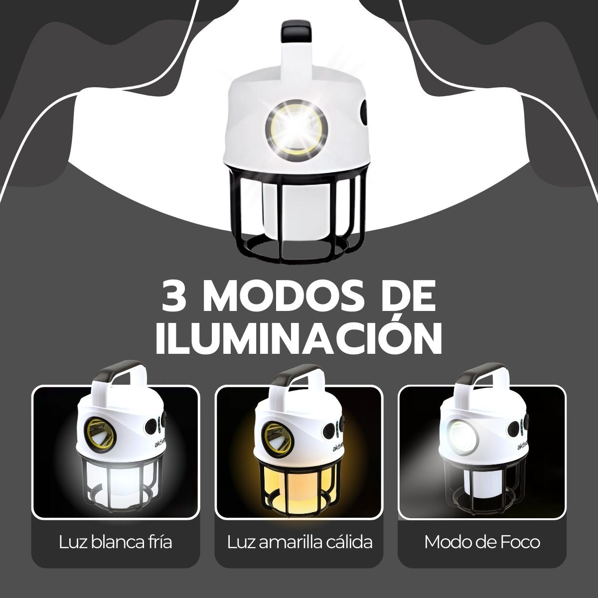 Lámpara Camping Dual LED Recargable con Power Bank