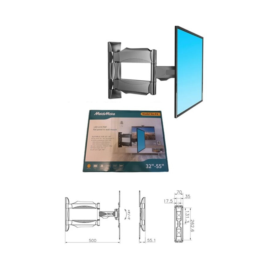 Base Soporte Tv Pared 3 Brazos Ajustable 32 A 55 Pulgadas