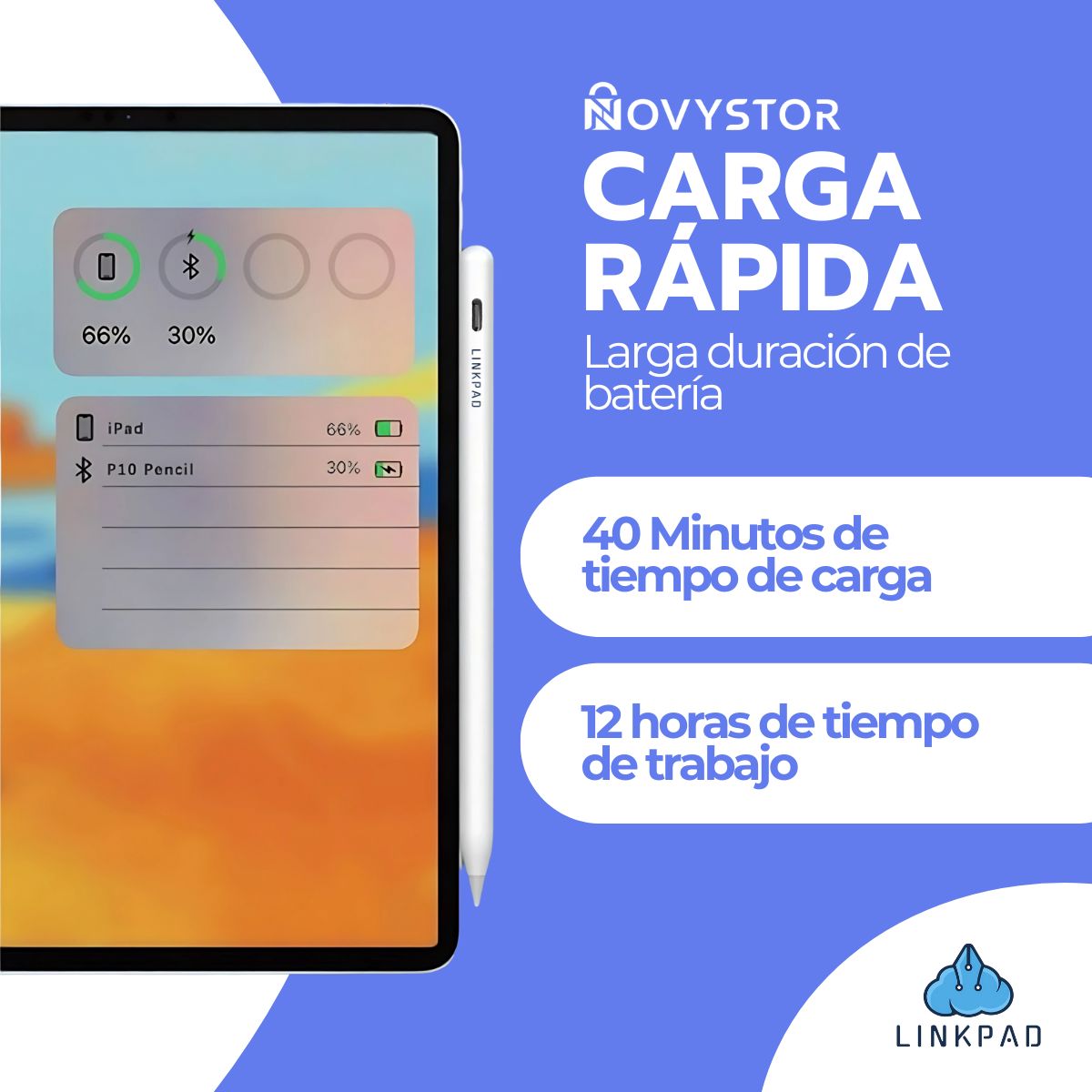 Lápiz Linkpad P10 Pro para iPad Palm Reject Inalámbrico