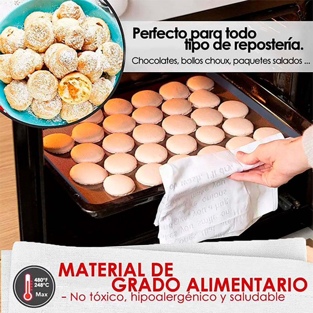 Set 2 Lamina De Silicona Horno Pastelería Antiadherente