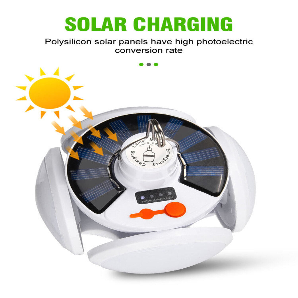 Lampara Solar 50w, 5 Focos, 5 Modos, Carga Solar Y Usb