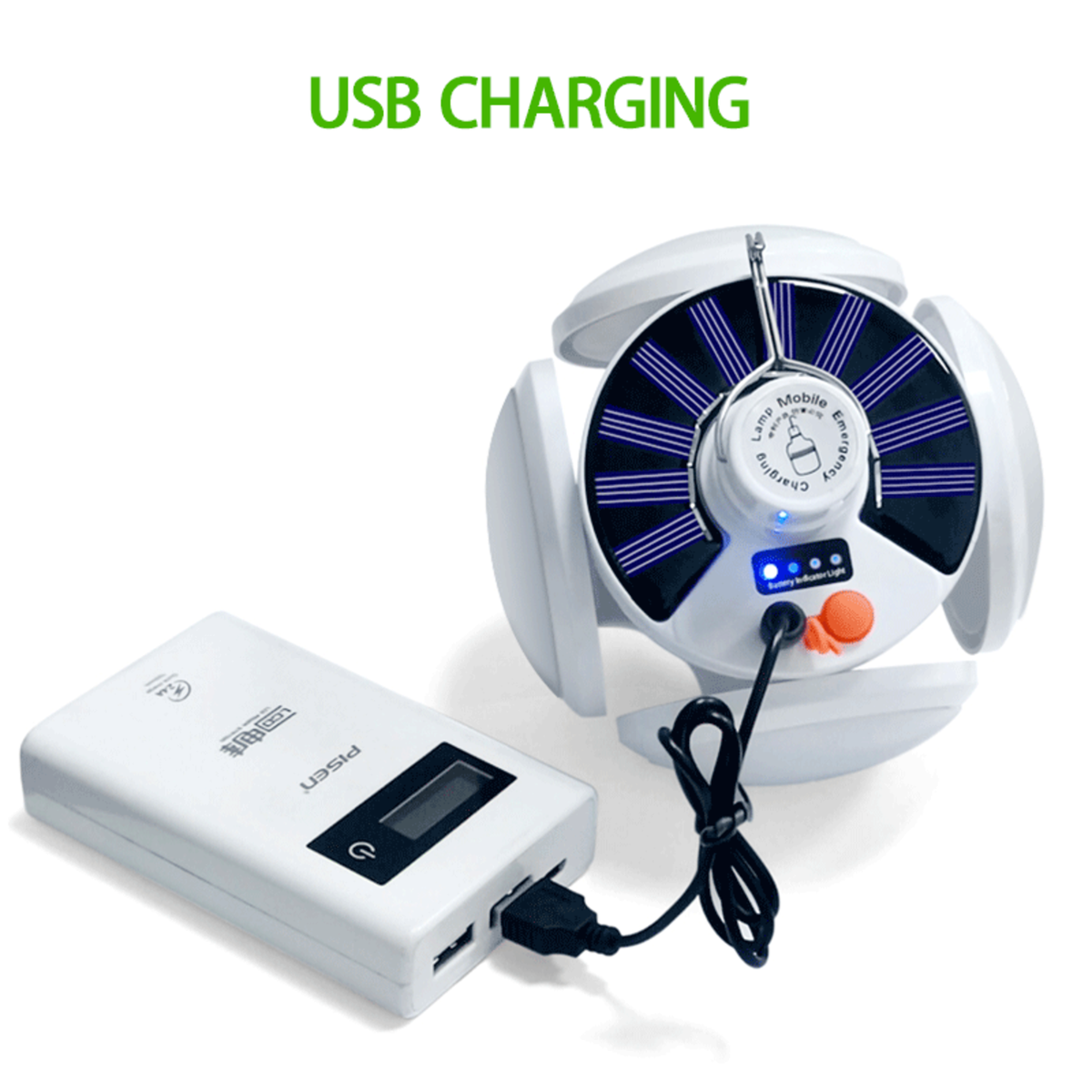 Lampara Solar 50w, 5 Focos, 5 Modos, Carga Solar Y Usb