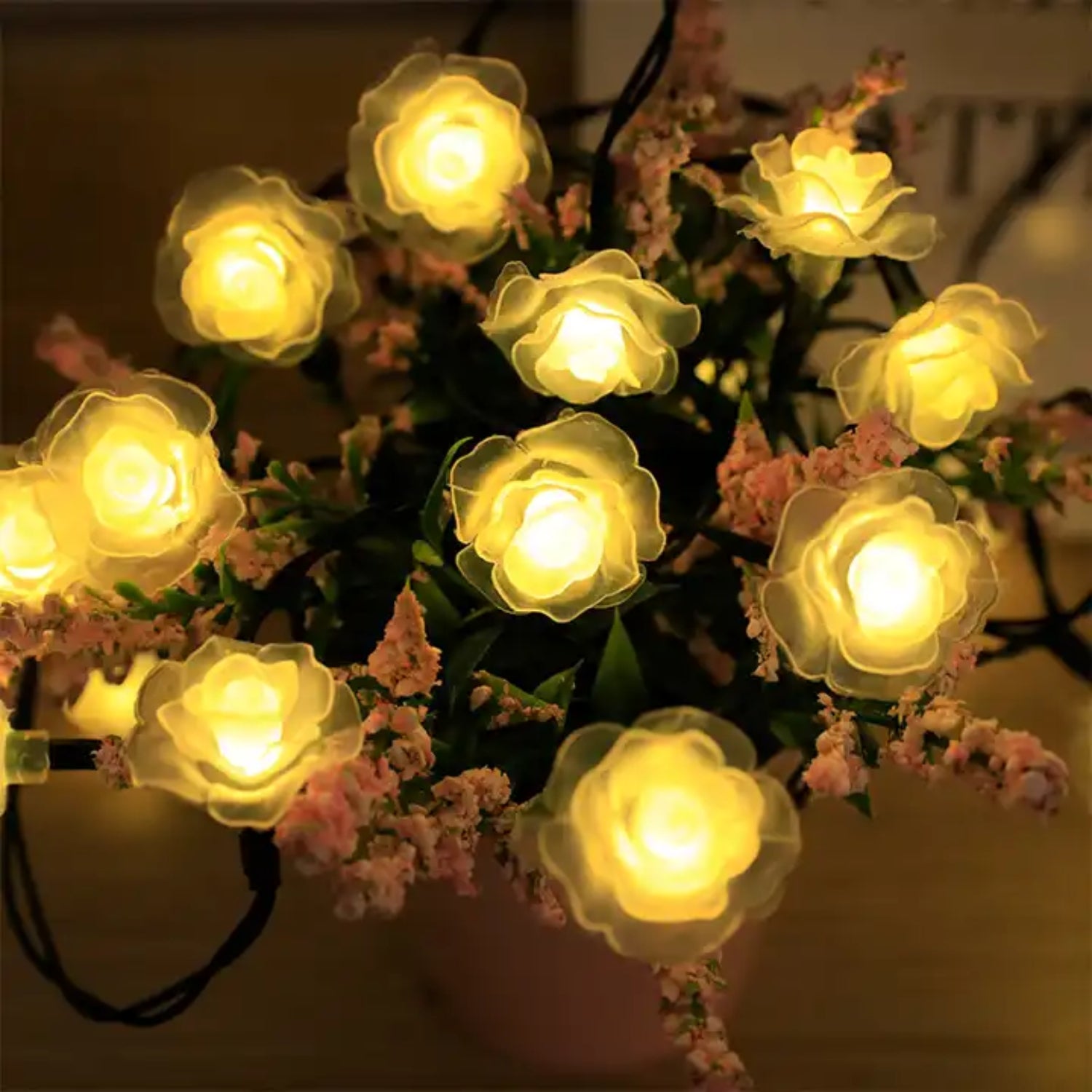 Cadena de Luces Solares Tipo Flor 50Led 7m