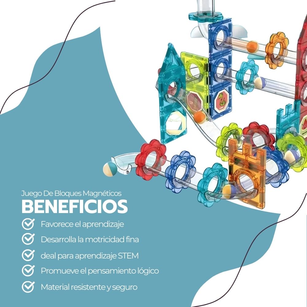 Juego De Bloques Magnéticos Construcción 74 Piezas STEM