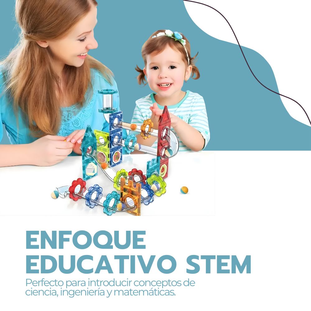 Juego De Bloques Magnéticos Construcción 74 Piezas STEM