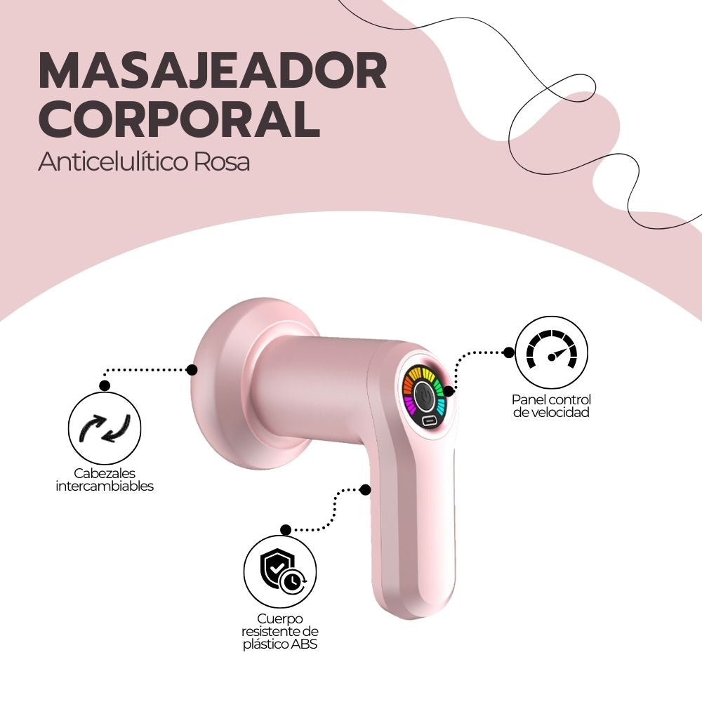 Masajeador Eléctrico Corporal Anticelulítico Rosa