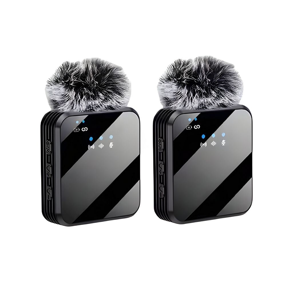 Micrófono Doble Inalámbrico con Receptor 3 en 1 Universal