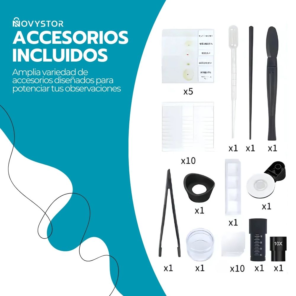 Microscopio Educativo Profesional 16000X Blanco con Muestras