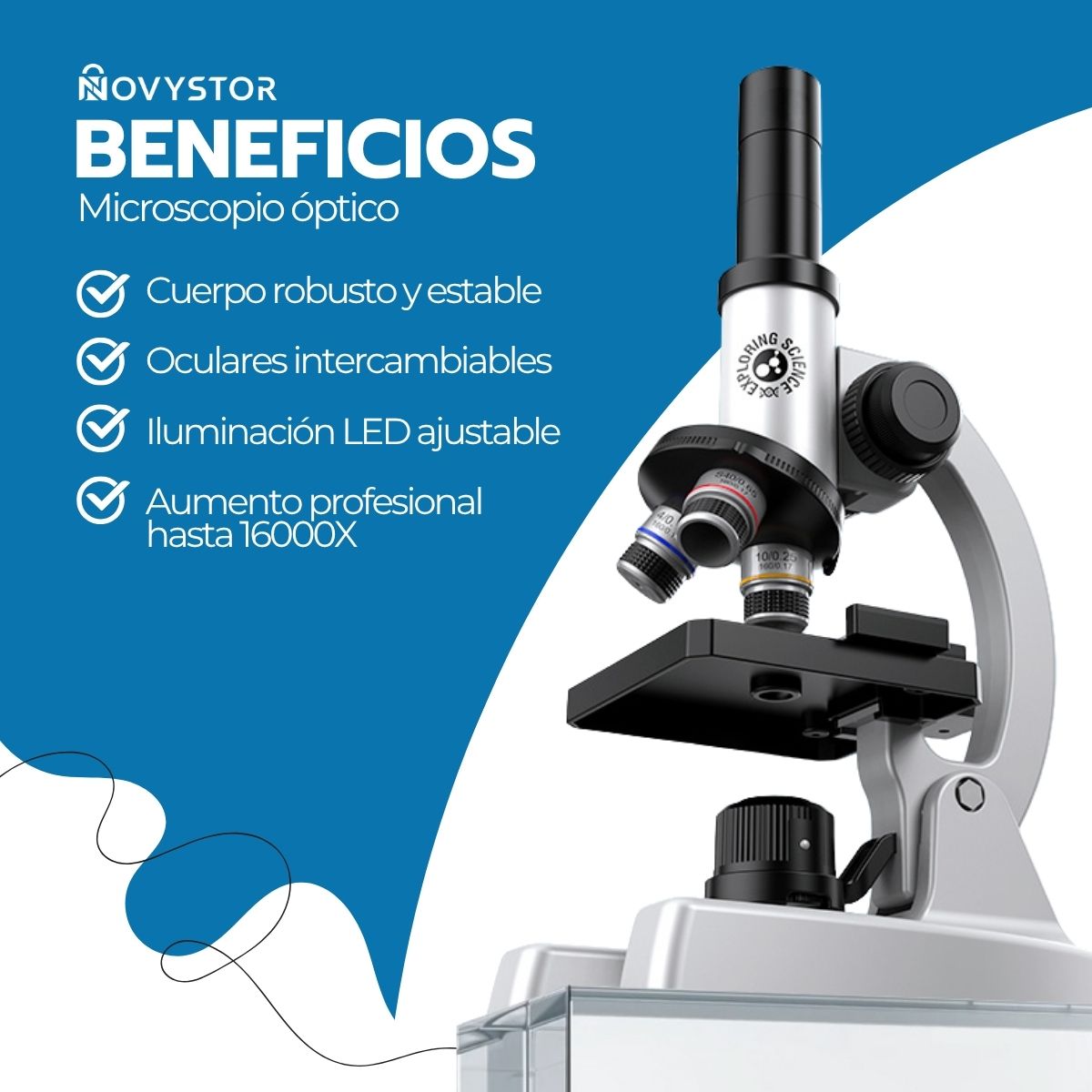 Microscopio Profesional 16000X con Accesorios y Muestras